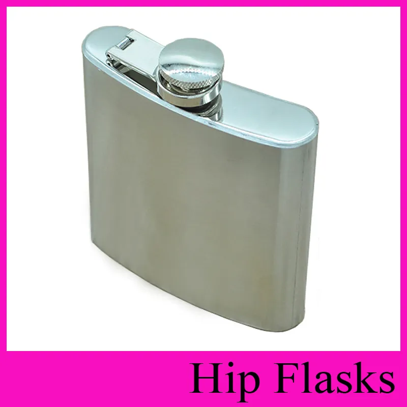 Stainless Steel Hip Flask 4oz 5oz 6oz 7oz 8oz 10oz Portable Hip Flasks Outdoor Flagon 6 Ounce Whisky Stoup Wine Pot Alcohol Bottles Support Logo Customized