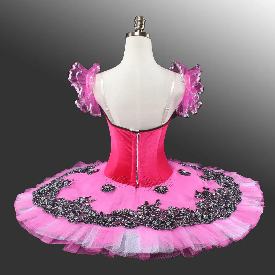 Velvet Blue Bird Ballet Tutu Black Swan Ballet Tutu Professionell Ballett Tutu för Competiton eller Performance LD0013