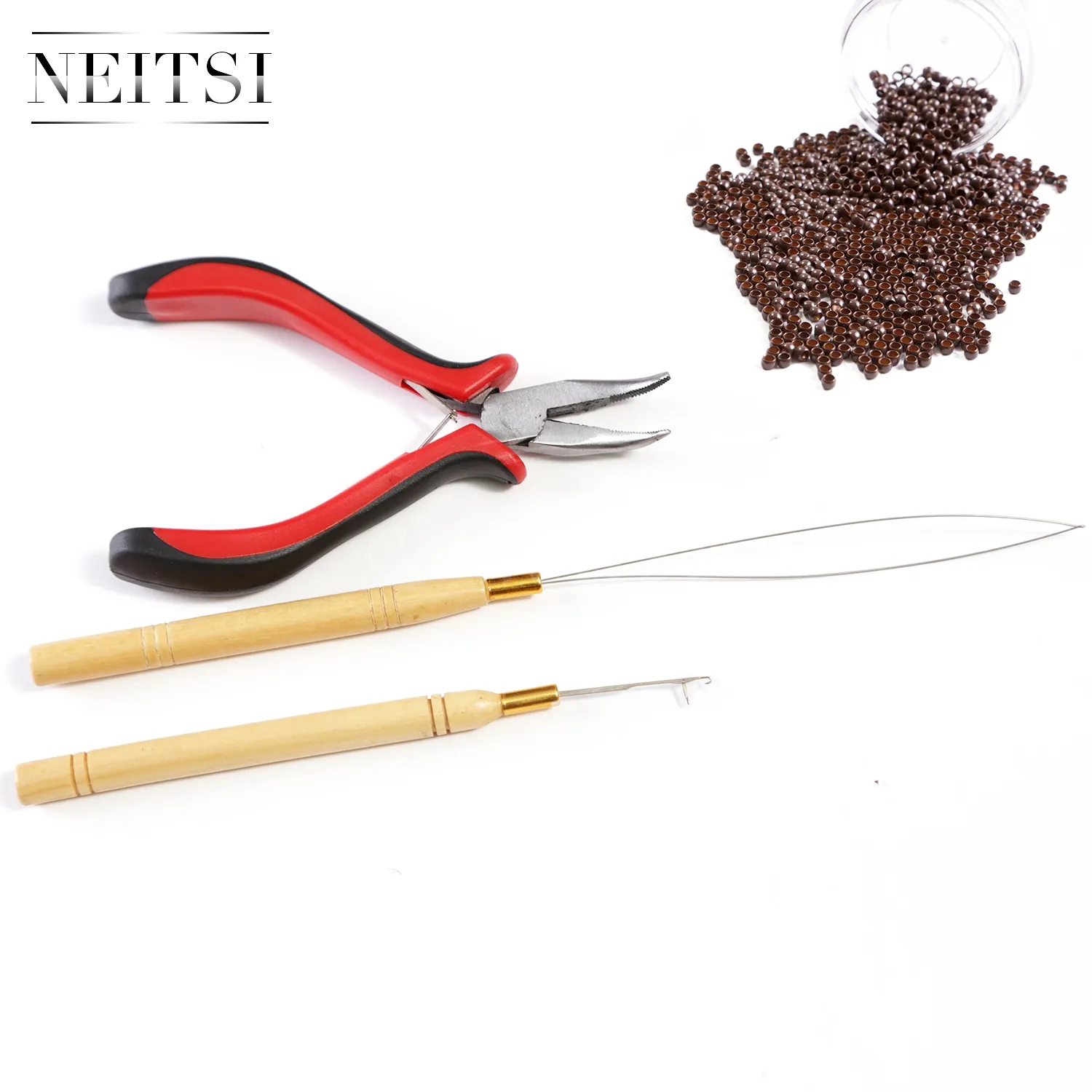 Neitsi Professional Kit Hair Extension Tools Nano Ring Beads7519424