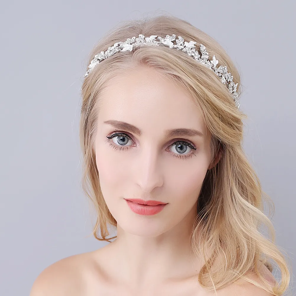 Crystal Headband Wedding Włosy Akcesoria do włosów Bridal Rhinestone Klipy Włosów Headpiec Leathead Biżuteria Tiara Do Bride Rhinestone Hair Barrette