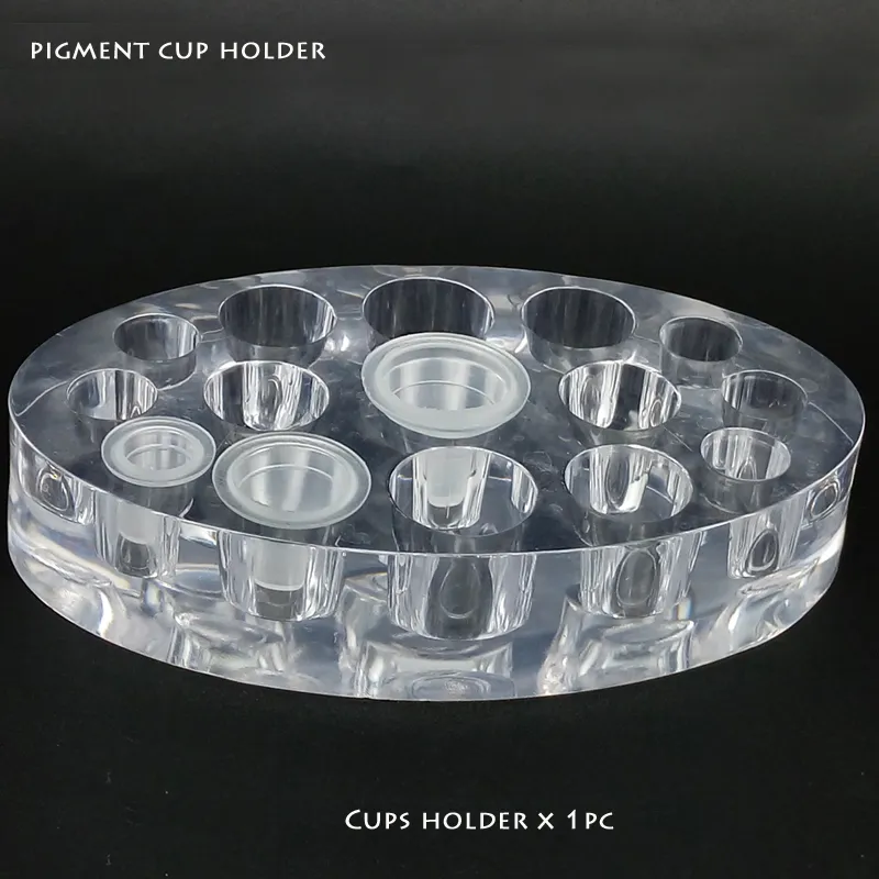 Wholesale-Oval Acrylic pigment rack permanent makeup pigment cup Color pigment cup tattoo holder holder free ship