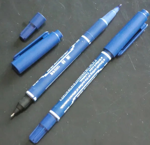 Blue Tattoo Pen Tattoo Skin Marker Marking Scribe Pen Fine & Reg Tip