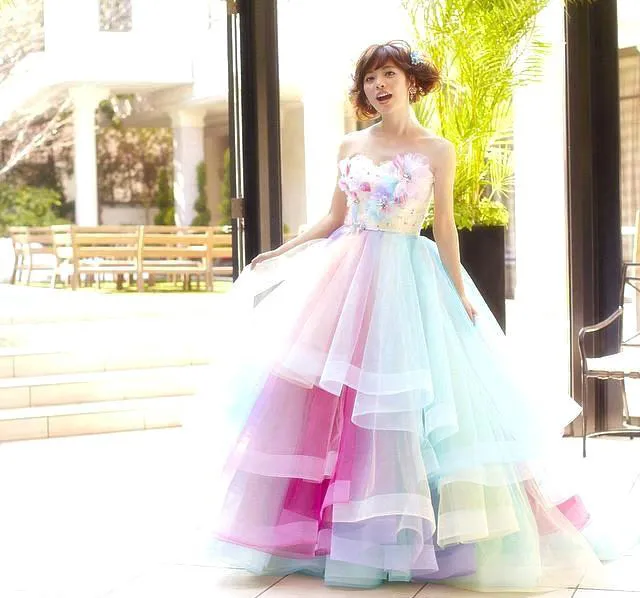 Pastel Rainbow Tulle Skirt Womens Custom Plus Size Tulle Midi