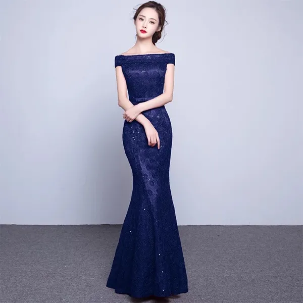 Ashley Lauren 11312 Long Prom Dress Off The Shoulder Velvet Asymmetric –  Glass Slipper Formals