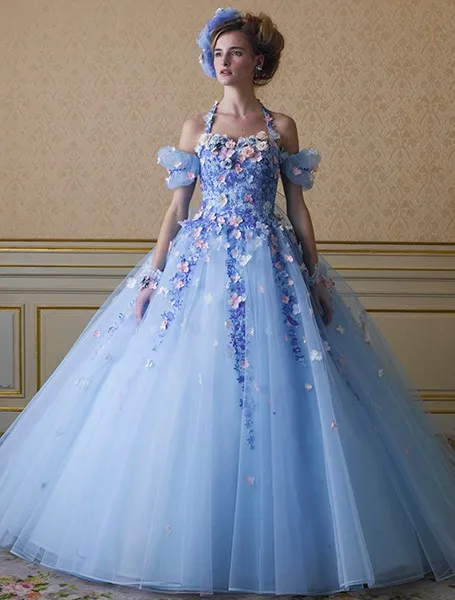 Icy blue discount wedding dress