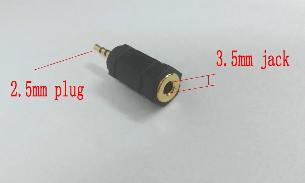 100 Uds. Conector macho estéreo chapado en oro de 2,5mm a adaptador de audio jack hembra estéreo de 3,5mm y 1/8"