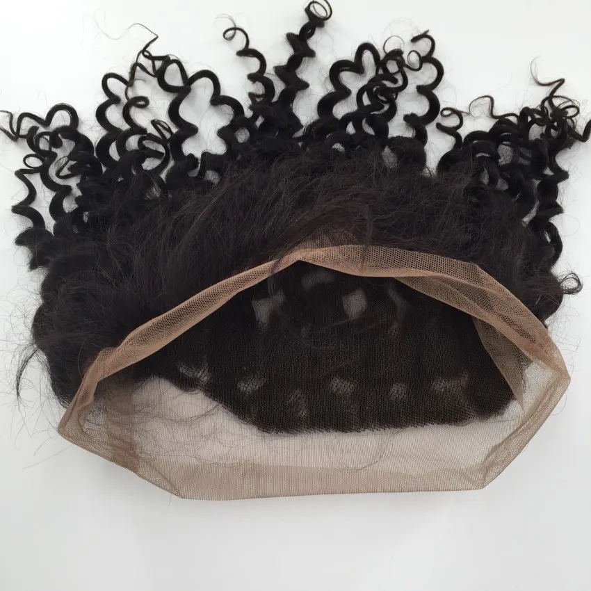 360 Lace friso frontal Hairpieces 22 * ​​4 * 2 polegadas da Malásia Virgin Cabelo 100 não transformados cabelo humano onda profunda Lace frontal Encerramento com cabelo do bebê