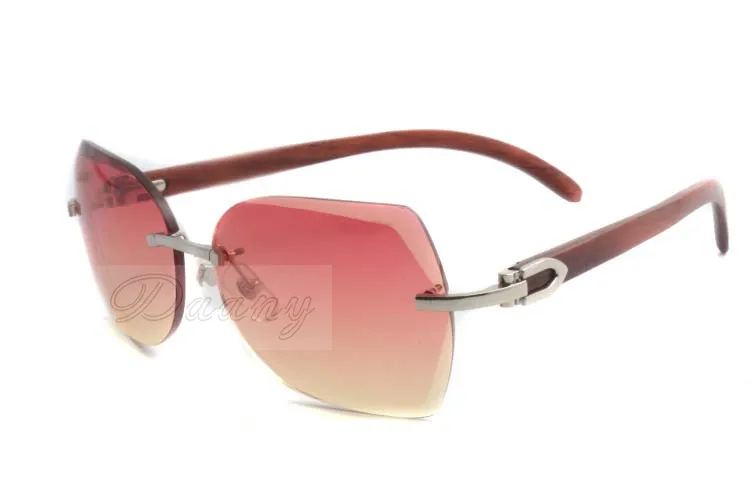 Nouveau style Top Quality Luxury Trendy Wood Sunglasses 8300817 Pour les hommes et les femmes en argent avec des lentilles coupées Taille 18135mm2317342