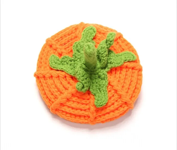 New Arrival Baby Pumpkin Hats Crochet Knitted Baby Kids Po Props Infant BABY Costume Winter Hats halloween pumpkin gift9096163