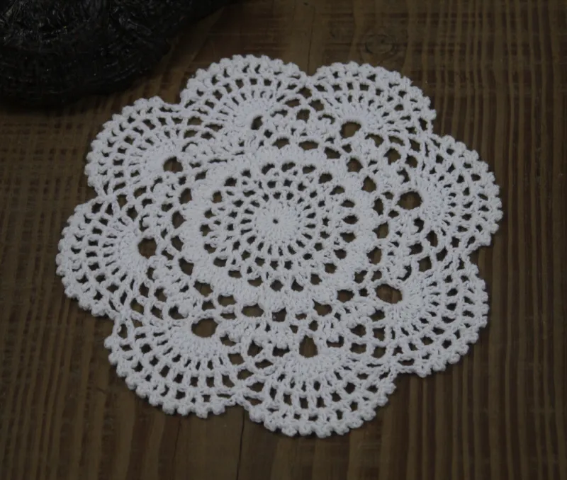 wholesale 100% cotton hand made crochet doily table cloth 3 designs custom cup mat round 20-21cm crochet applique zj003