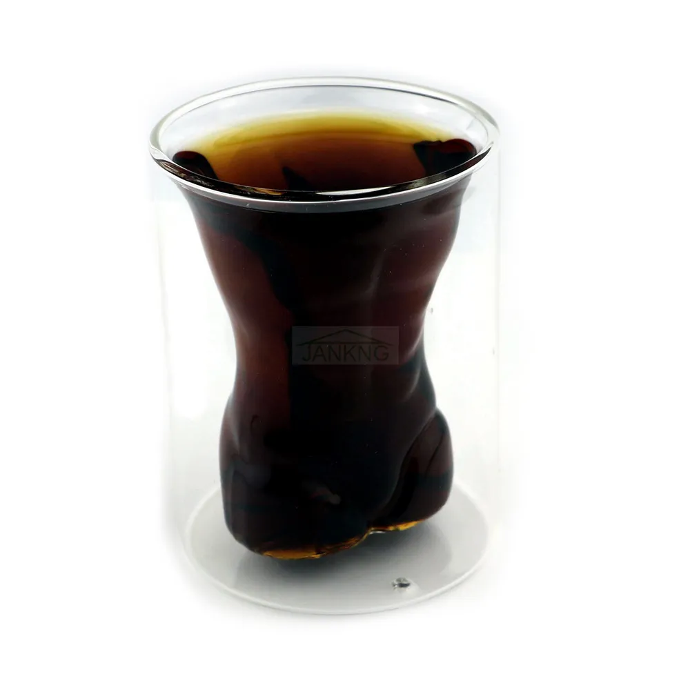 JANKNG Double Wall Cup Spier Man Nieuwigheid Knappe Man Mokken Voor Whisky Wijn Vodka Thuis Drinken ware Man Gift Cup