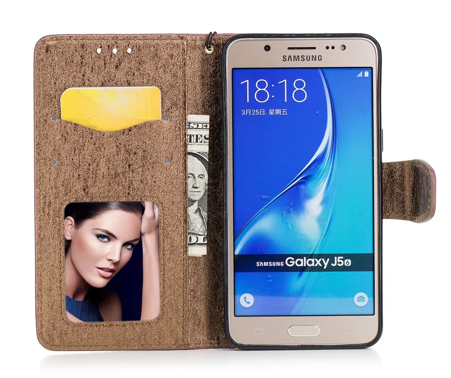 Für Samsung Galaxy J5 2016 2017 Fall Abdeckung Flip Brieftasche Luxus Karte Natürliche Seide Für Galaxy J5 SM-J5108 SM-J530F Fall