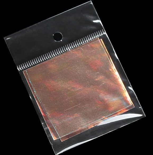 ホログラフィック光沢のあるレーザーネイルアートフォイル紙キャンディーカラーキラキラガラスネイルステッカー装飾XB
