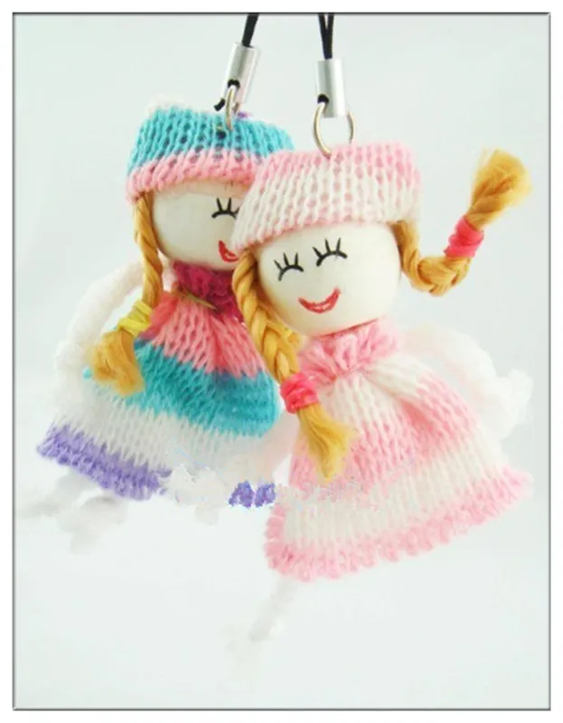 Girl Doll Crochet Appliques Wedding Decor Craft Mix DIY Jewelry Doll Mobile Phone Hang Act The Role Offing Wool Doll Mini Sex Doll6545613