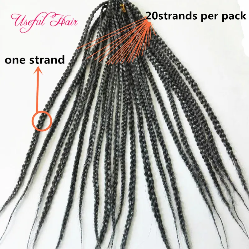 14 Zoll 1824 Zoll Crotchet Box Braids 3x Box Braids Haar Häkelhaarverlängerung zweifarbiges gerades Tropfen-Synthetikgeflecht h6000646