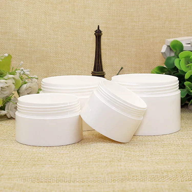 50g white empty plastic cream containers jars with screw caps,deodorant containers cosmetic packaging plastic tin bottle