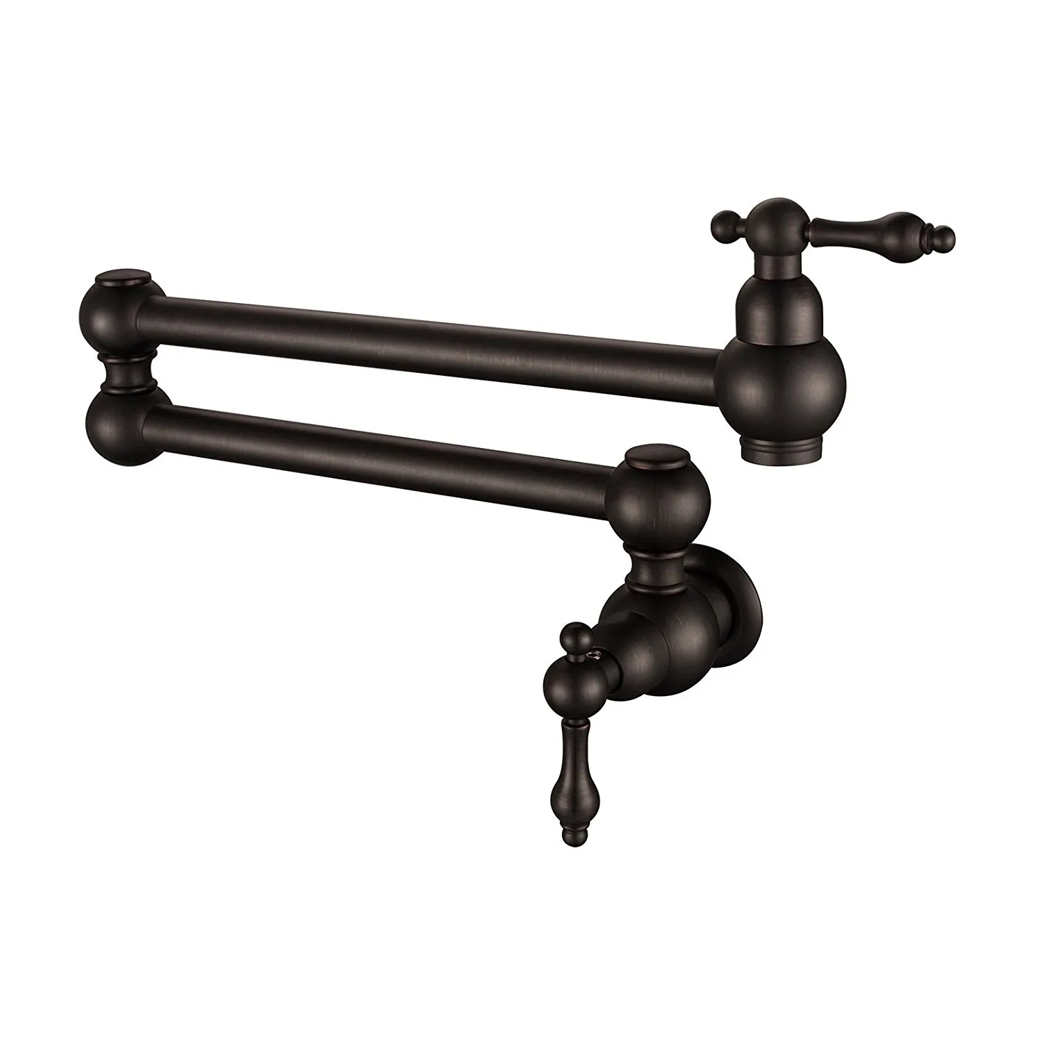 Rolya Ny solid mässing singelhandtag Utökad olja Rubbed Bronze Pot Filler Kök Kran Sväng Spout Väggmontering Enstaka Kall Kök Tap Orb