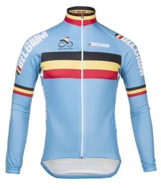 2024 Belgium Blue Winter Fleece Thermal Cycling Jersey Cycling Clothing Ciclismo Maillot MTB P8