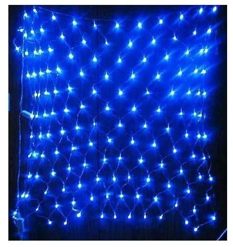 Niebieski 200 LED 2M * 3M Netto Light Site Mesh Fairy Lights Twinkle Oświetlenie Ślubne