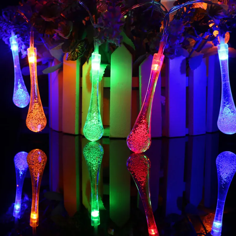 2M 20LED LED String Light Warm White RGby Water Drop Fairy Christmas Lights voor Party Wedding Indoor Decoration