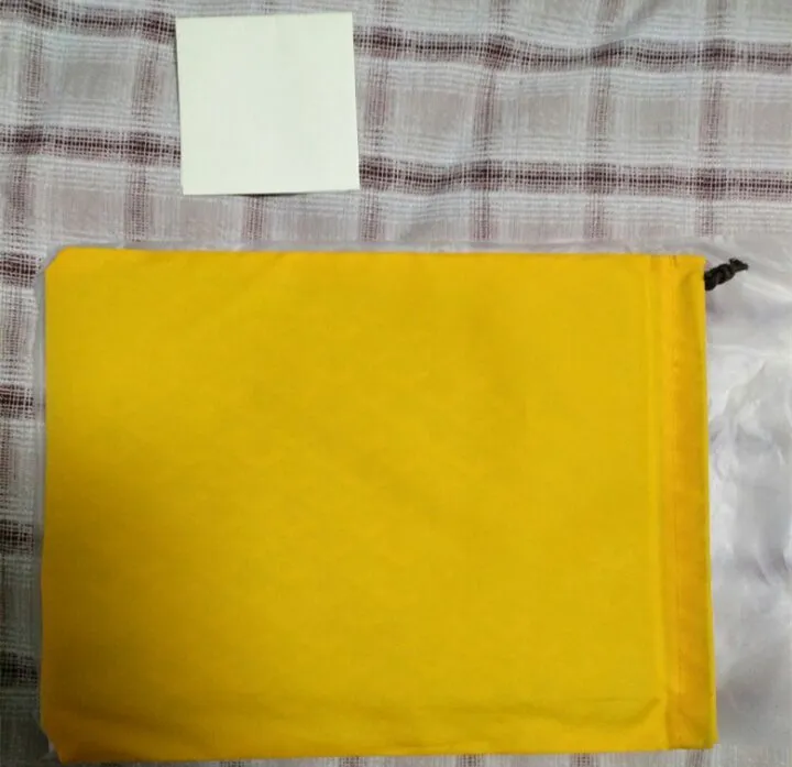 Bolsos de mano de diseñador de marca de alta calidad con borde de cuero, bolso de mano, bolsillo para teléfono, bolso de mano, bolsa de polvo amarilla de gran tamaño
