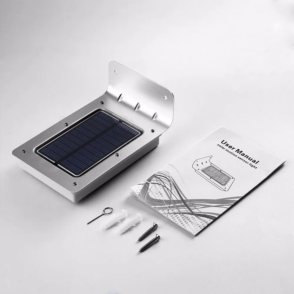 Solar Powered 16 LED Outdoor Motion Sensor Light Wodoodporna bezprzewodowa lampa słoneczna Kinkiet Światło bezpieczeństwa do ogrodu wejściowego