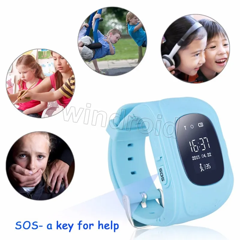 Q50 Kids Smart Watch GPS LBS Double Location Safe Children Watch Activity Tracker SOS-kaart voor Android en iOS Anti Lost Monitor Gratis 5 stks