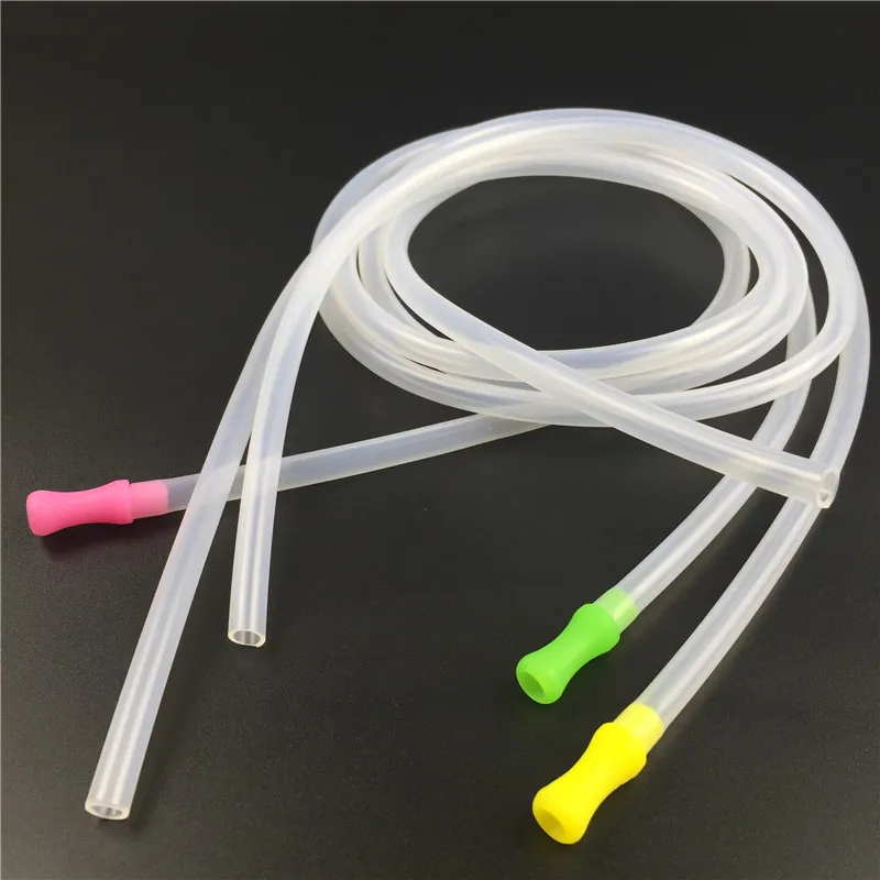 Silicone straw mouthpiece water smoking pipes with hookah 5mm*7mm outside diameter clear plastic tube 85mm colorful accessorie