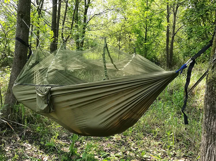 Tenda d'aria in poliestere Tenda automatica semplice apertura 2 persona Facile Carry Quick Hammock con reti da letto Tende aria estiva all'aperto Trasporto veloce