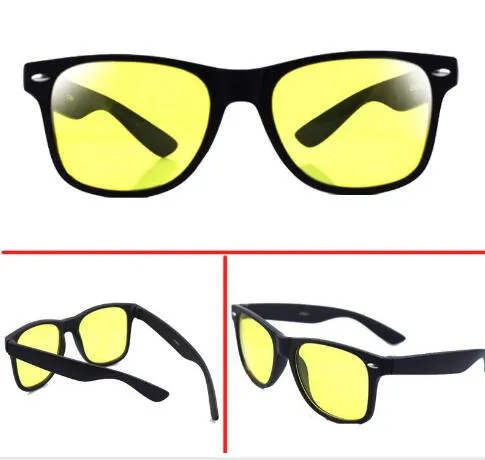 2016 Wholesale-2pcs/lot, Sport Bril Mannen Rijden Zonnebril Gele Lense Nachtzicht Rijden Bril Verminderen Glare Goggles oculos de sol