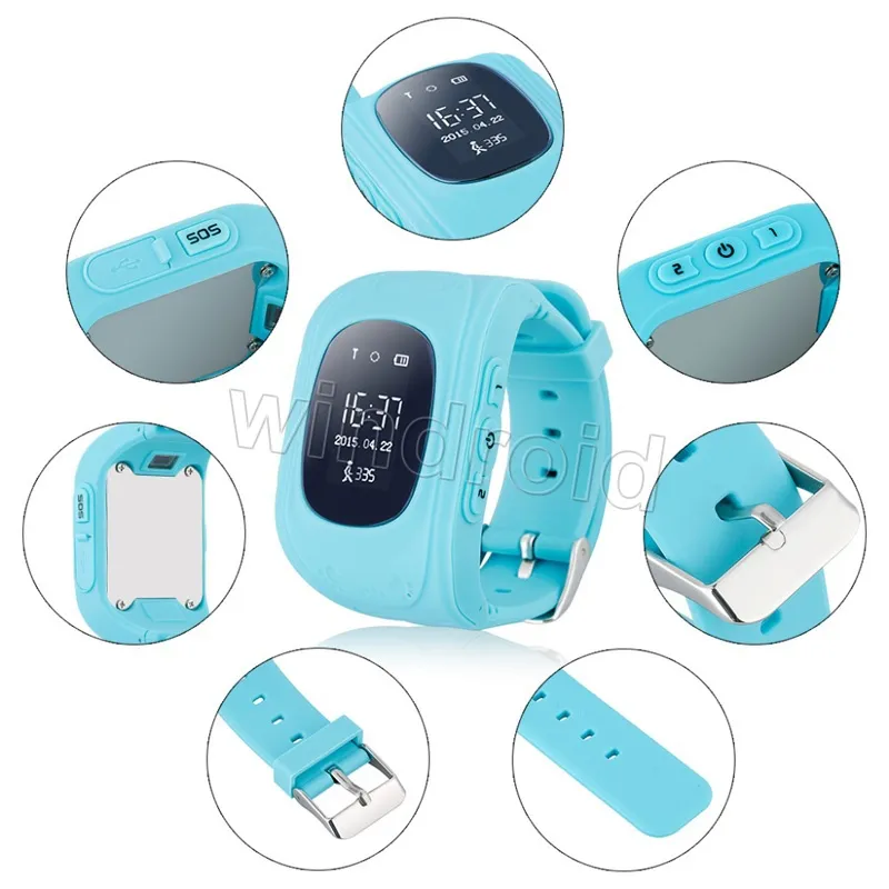 Çocuk Kid için Q50 GPS Izci akıllı İzle SOS Güvenli Çağrı Konum Bulucu Bulucu Izci Çocuklar Çocuklar için Smartwatch Anti Kayıp Monitör 10 adet