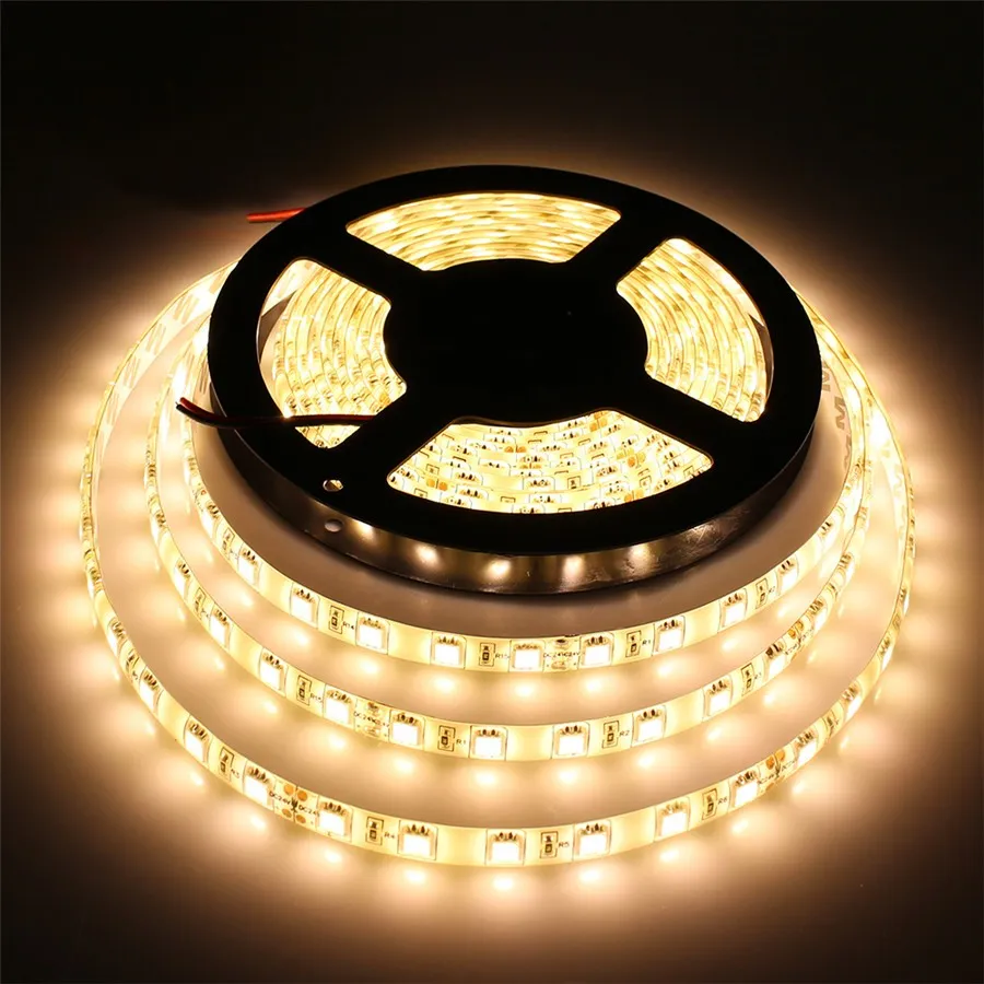 5M 5050SMD RGB LED Strip light Flexible Waterproof LED Strip DC12V Flexible LED Light IP65 multi color with 44 key IR remote Contr247s