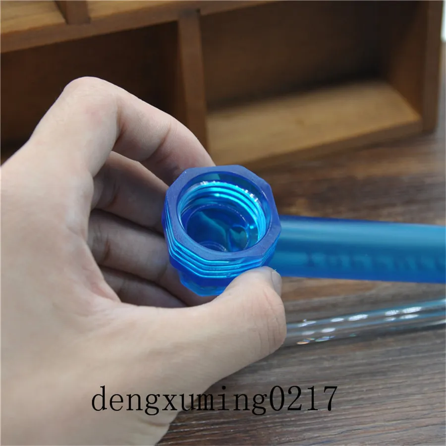 10cm Colorful Glass & Acrylic Smoking Pipe Hookah Tobacco Herb Smoke Water Pipe Narguile Cigarette Holder