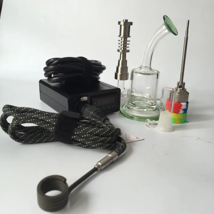 Enail senza cupola narghilè shisha electric e nail dab rig bobina di riscaldamento dab oil WAX con bong in vetro unghie in titanio DHL