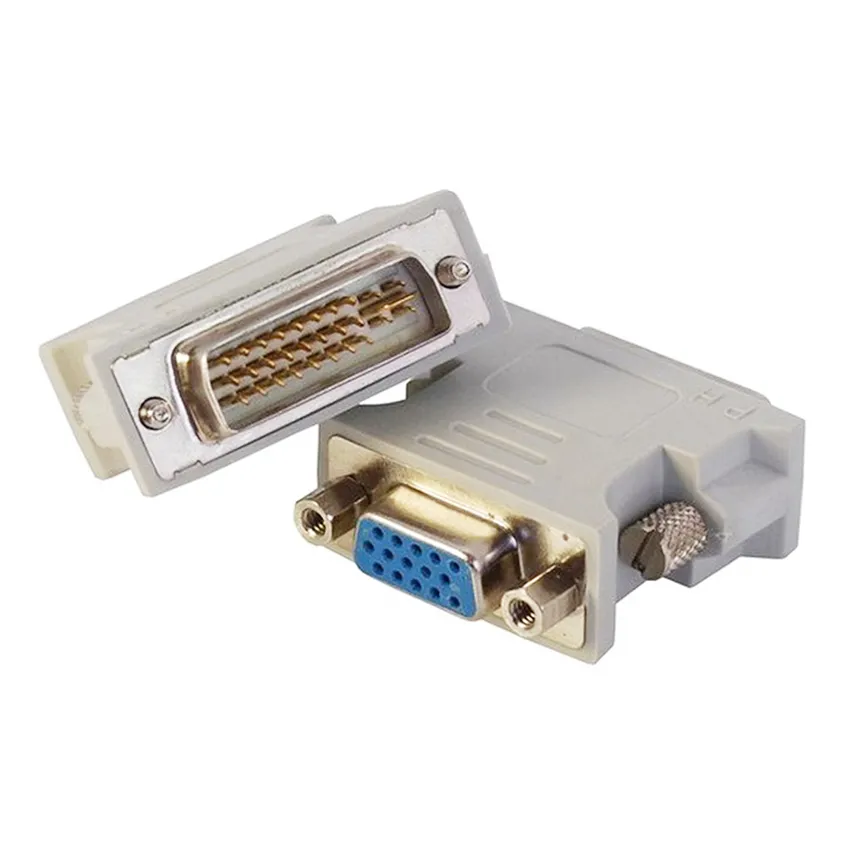 Wolesale 200 stks / partij vloeibaar Crystal Display DVI-adapter Pluggen DVI24 + 5 Vrouwelijke DB15 Connector DVI draait revolutie van VGA-monitor