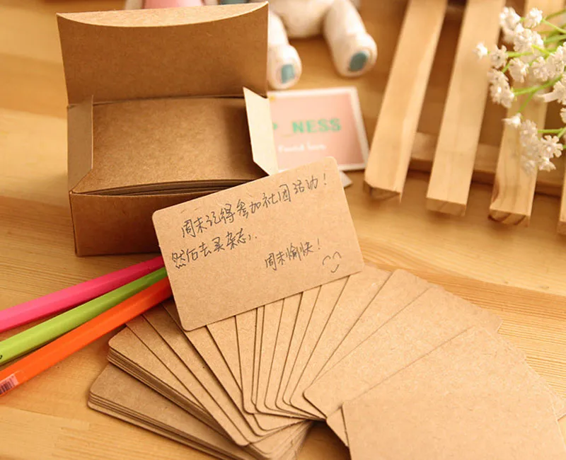 2016 new Vintage Kraft Paper Card Message Memo Wedding Party Gift Thank You Cards