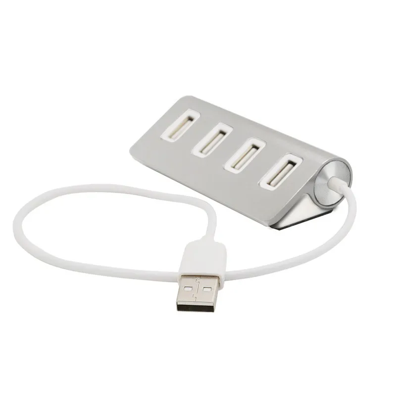 مصغرة 4PORT HUB متعددة محور USB الصغير USB الخائن USB2.0 متعدد ميناء الألومنيوم