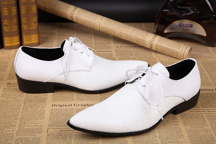 White Groom Wedding Shoes Oxford Classic Italian Mens Leather Shoes Wedding Men Shoes White Hommes Italine US Size 10.5