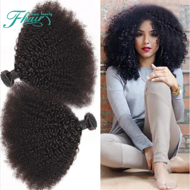 Barato Venda 9A Brasileiro Kinky Curly Hair Weave 3 Pacotes Afro Crespo Cabelo Encaracolado duplo wefted Extensões de Cabelo Humano Para A Mulher