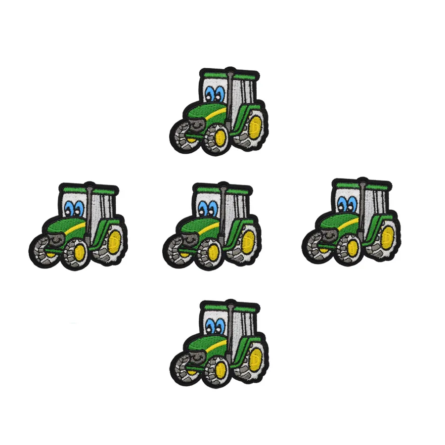 green tractor embroidery patches for clothing iron patch for clothes applique sewing accessories stickers badge on cloth iro326b