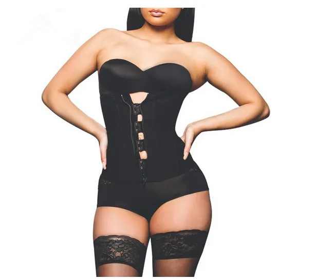 Corsetto in vita con cerniera Zipper Corsetti 2016 Zip e gancio in gomma Cincher Cucchiaino in acciaio con vita Underbust Body Shaper Sexy che dimagrisce Shapewear