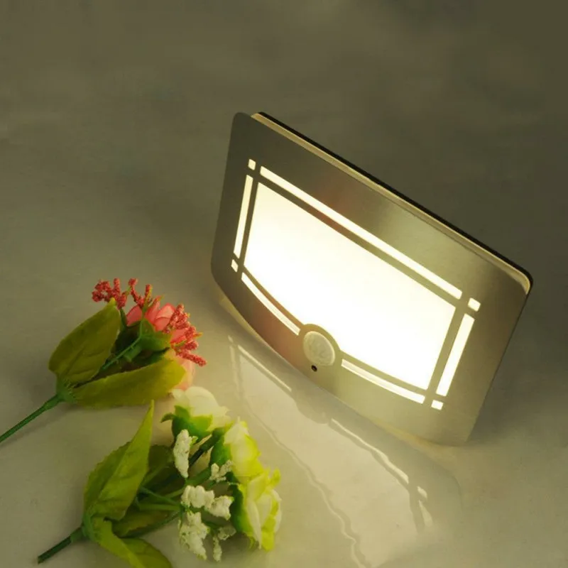 Lámparas de pared LED Caja de aluminio Sensor de cuerpo Palo inalámbrico Sensor de movimiento Activado Aplique de pared con pilas Luces puntuales Pasillo Luz nocturna