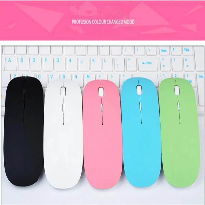 wireless mouse ultra thin usb optical 2 4g receiver super slim mouse for computer pc laptop desktop whole mouse lot252B