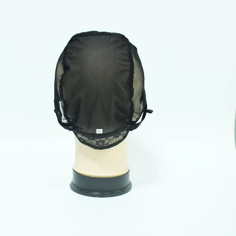 Black Color Wig Capulade Net Net Juif Base Wig Caps pour fabriquer des perruques STRAP ALIGNABLE ALIGNABLE SANS GLUE à l'arrière