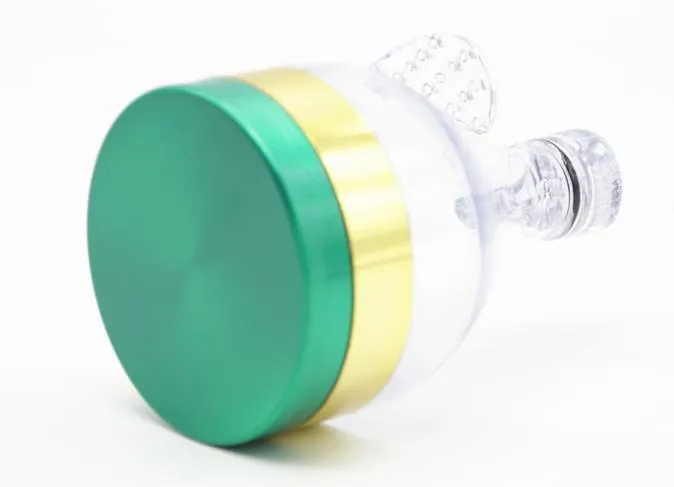 new type three layers green gold flat grinder 63MM grinder diameter zinc alloy funnel shaped