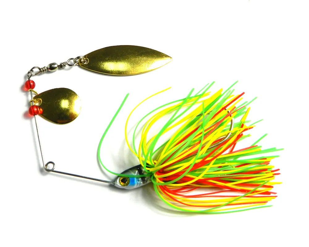 Hengjia 4st/parti 17.4g 0,61 oz spinnar bete fiske lockar skedar färskt vatten grunt bas walleye minnow spinnerbait lockar