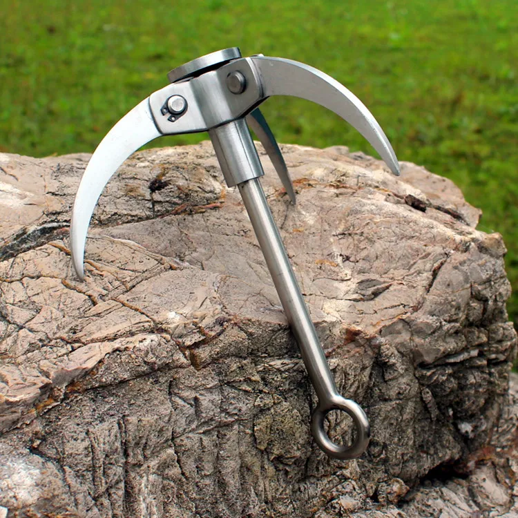 Outdoor Survival Haken Federstahl Flying Tiger Claw Klettern Hamulus klein Drei Krallen Gefalteter Haken Bergsteigerausrüstung----d3