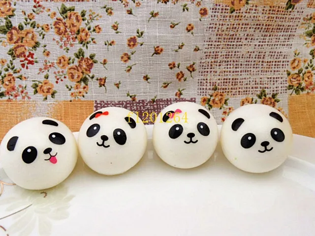 500 pz/lotto Spedizione Gratuita 4 cm Jumbo Panda Squishy Pendenti e Ciondoli Panini Kawaii Pane Telefono Cellulare Chiave Del Sacchetto Della Cinghia Del Pendente Squish cordino