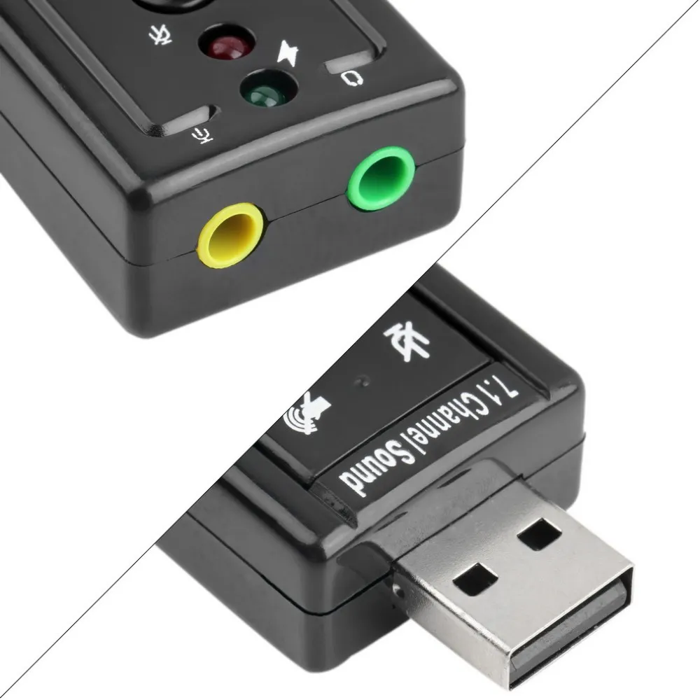 JP209-B cm108 Mini USB 2.0 3D externer 7.1 Kanal Sound Virtueller 12 Mbps Audio Sound Card Adapter Hohe Qualität