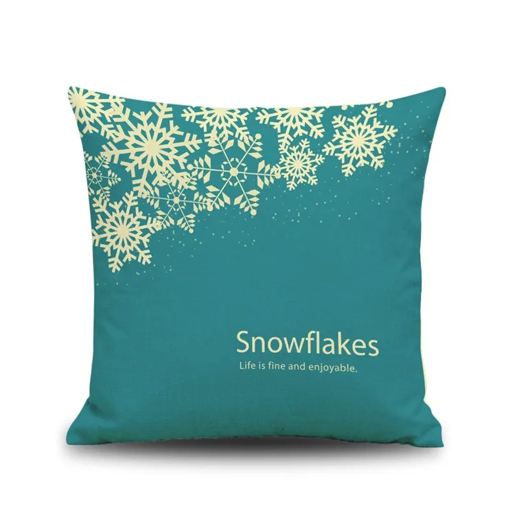 Christmas Snowflake Pillow Case Touch My Heart Snowflake White Red Blue Snowflake Pillow Cases Christmas Gift Throw Pillow Cases